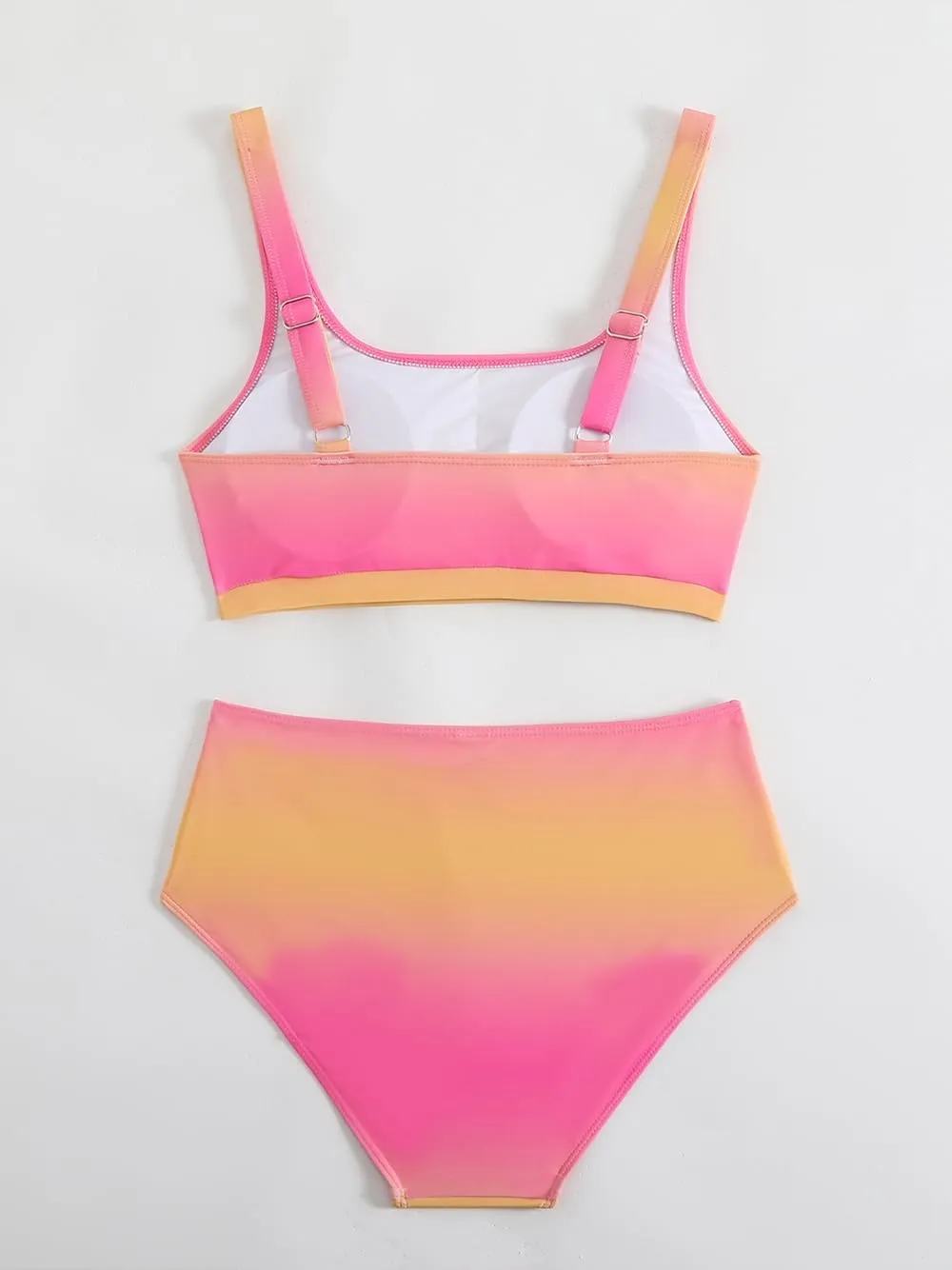 Savarana Women's High Waisted Bikini Sets Two Piece Swimsuit Cheeky Scoop Neck Swimwear High Cut Sporty Bathing Suits