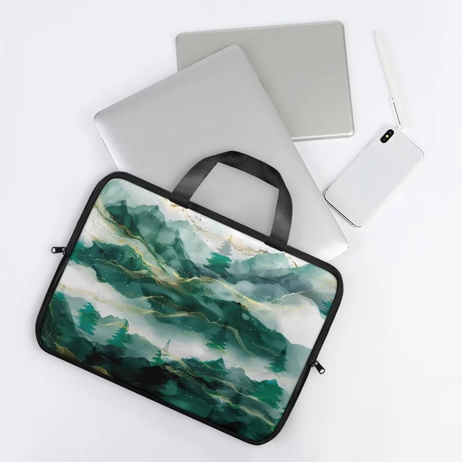 SEANATIVE Waterproof Computer Bag with Zipper Laptop Bag Tablet Shoulder Bag Computer Accessories Briefcase Handbag