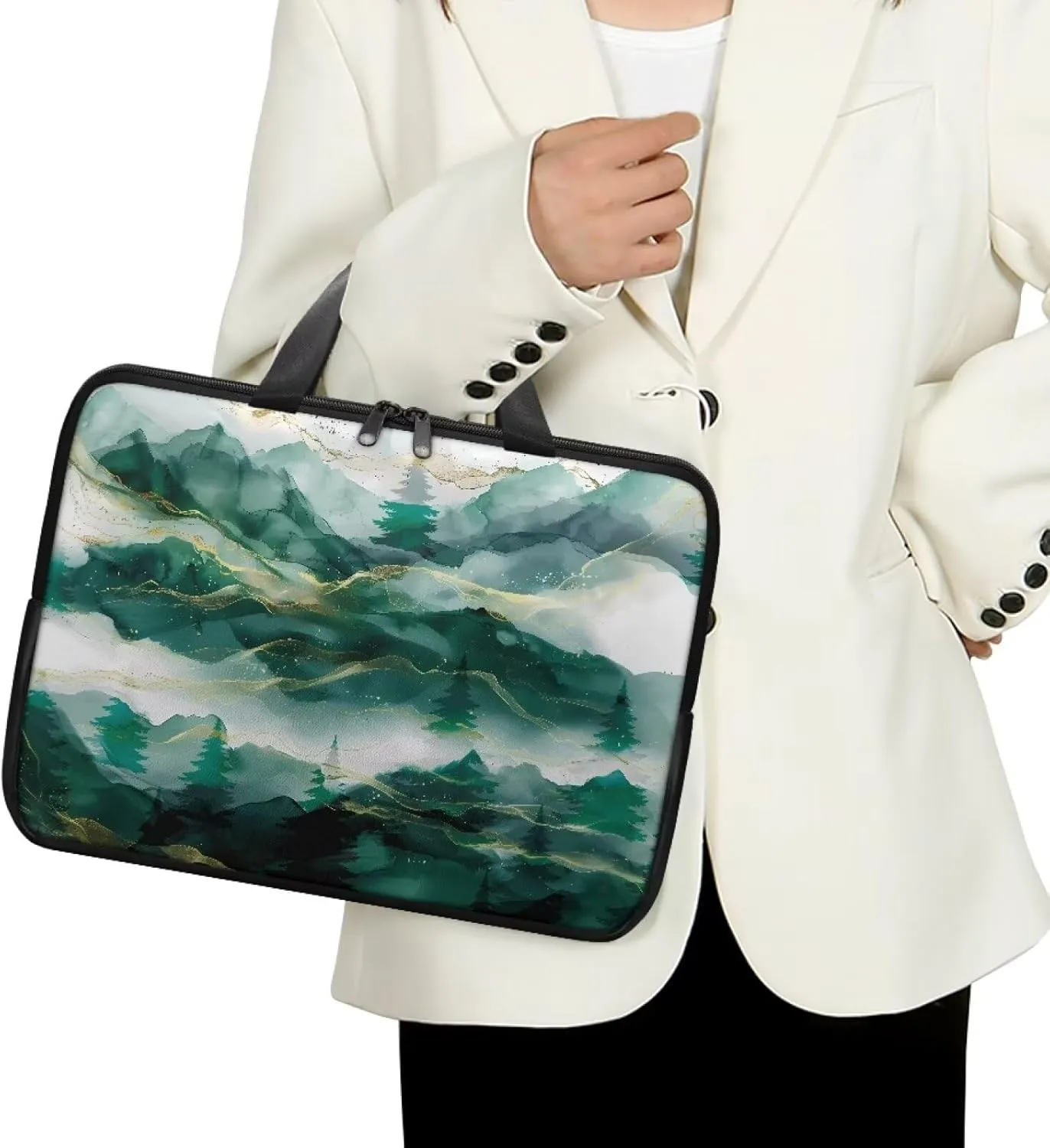 SEANATIVE Waterproof Computer Bag with Zipper Laptop Bag Tablet Shoulder Bag Computer Accessories Briefcase Handbag