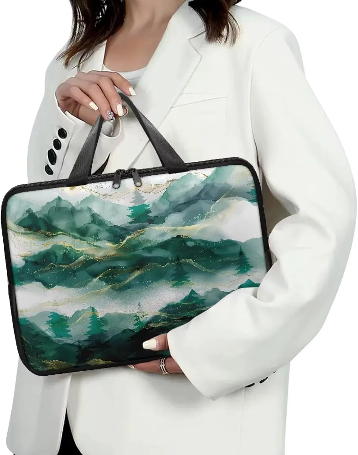SEANATIVE Waterproof Computer Bag with Zipper Laptop Bag Tablet Shoulder Bag Computer Accessories Briefcase Handbag