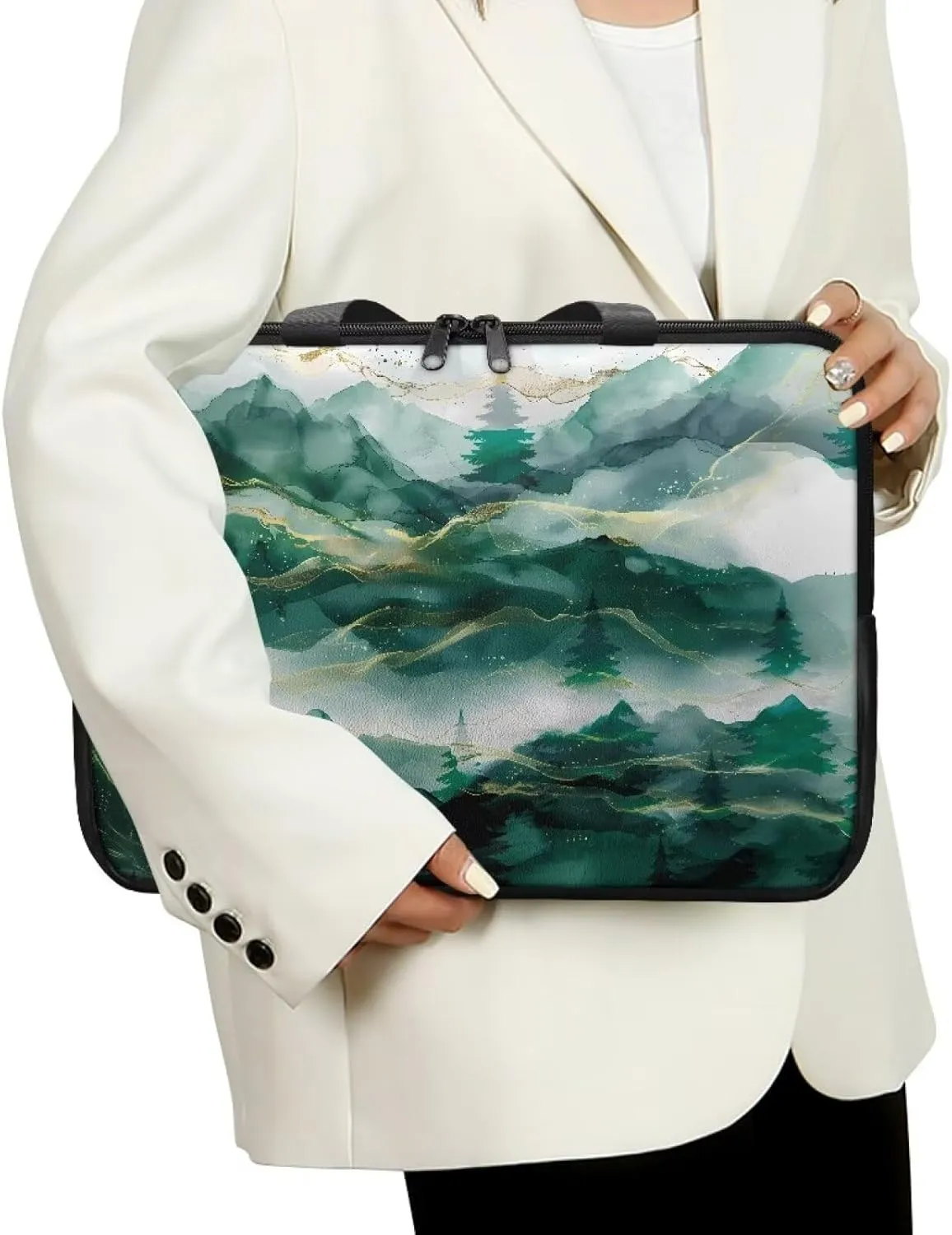 SEANATIVE Waterproof Computer Bag with Zipper Laptop Bag Tablet Shoulder Bag Computer Accessories Briefcase Handbag