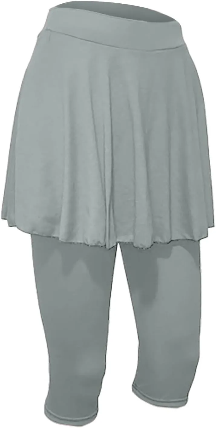 Skirted Leggings for Women 2025 Athletic Tennis Golf Skorts Capris Elastic Waist Workout Gym Yoga Legging with Skirt