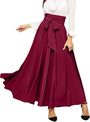 Skirts Black Women Bubble Long Skirt Y2k Flowy Swing a Line Maxi Skirt Cute Ruffle Pleated Midi Skirt