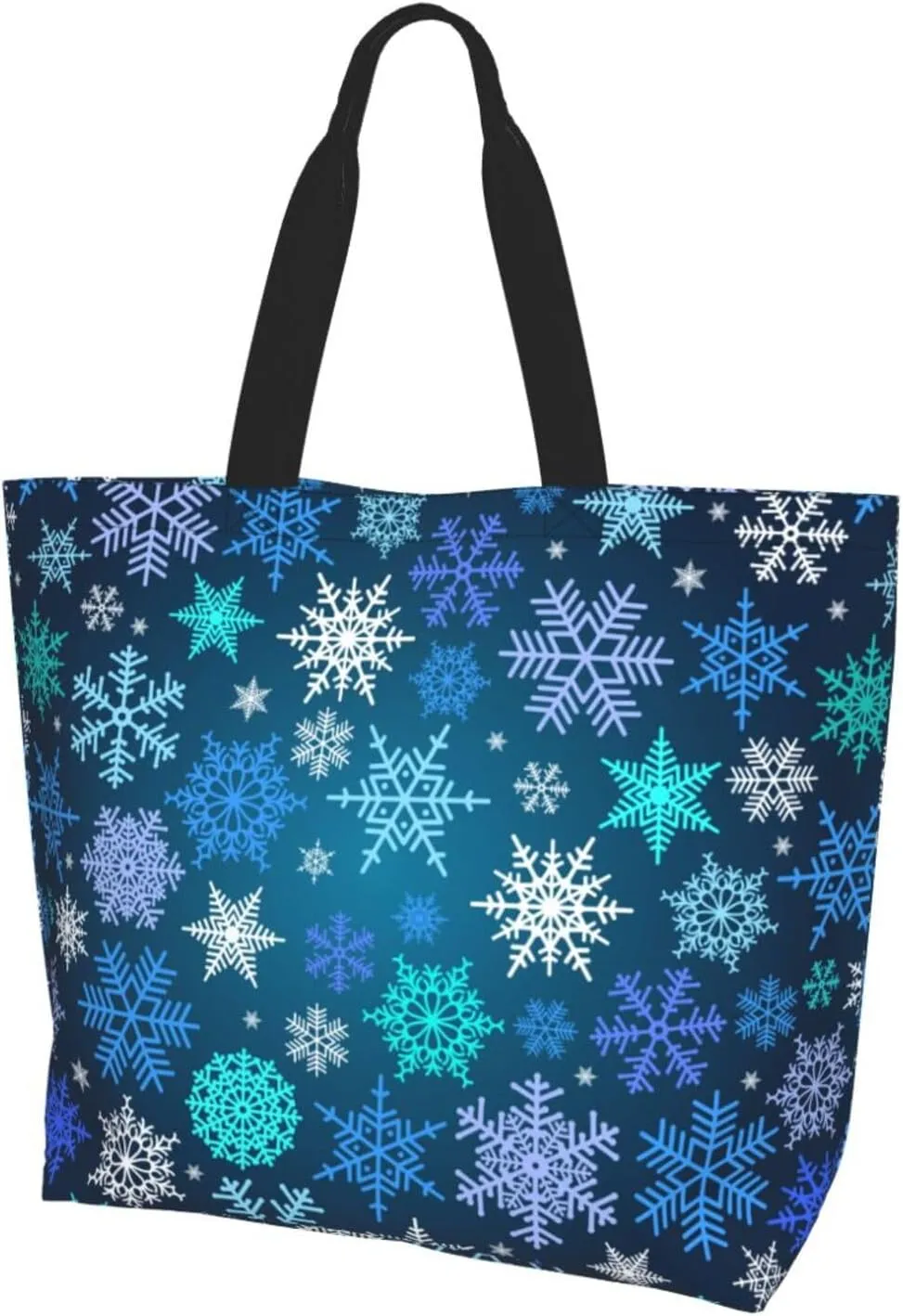 Snowflakes Christmas Gingerbread Man Women's Tote Bag Large Capacity Single Shoulder Bags Handbag for Shopping Work