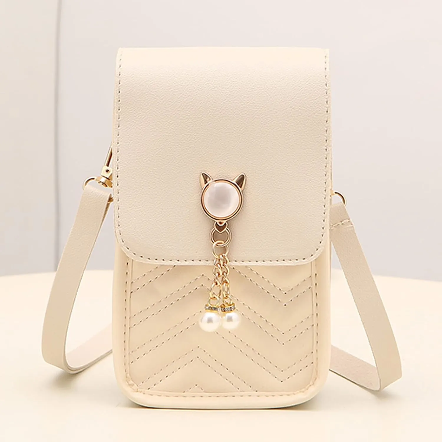 Soft PU Leather Purses and Handbags Color Hasp Phone Bag Shoulder Bag Messenger