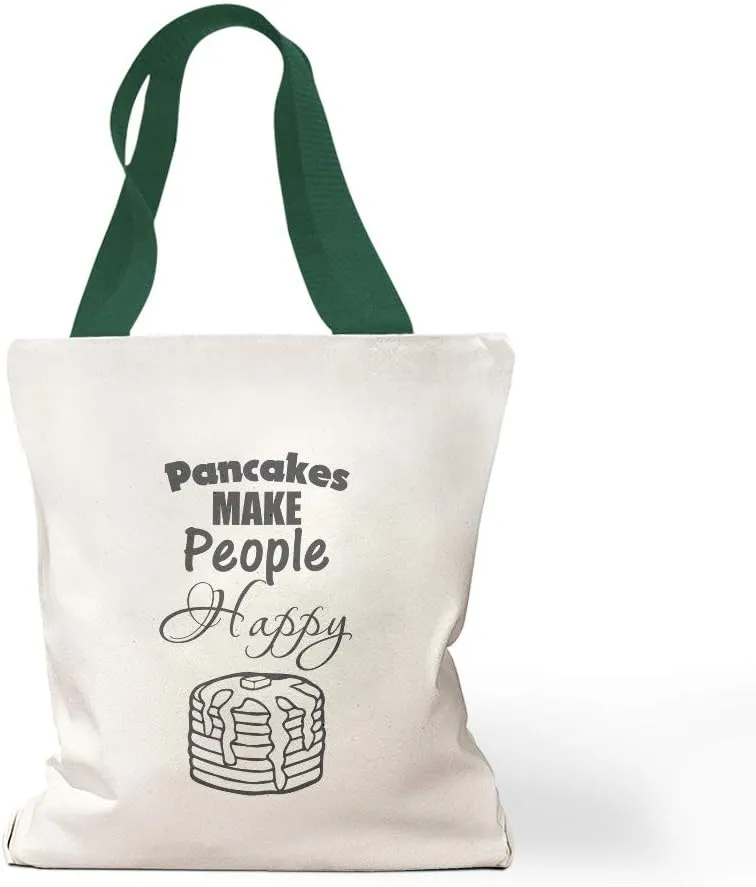 Speedy Pros Canvas Tote Bag for Women Pancakes Make People Happy Funny & Novelty Humor Beach Bags for Women