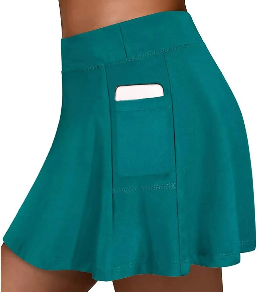 Sport Skirts for Women Summer Tennis Golf Skirts High Waisted with Pockets Inner Shorts for Athletic Skorts Running