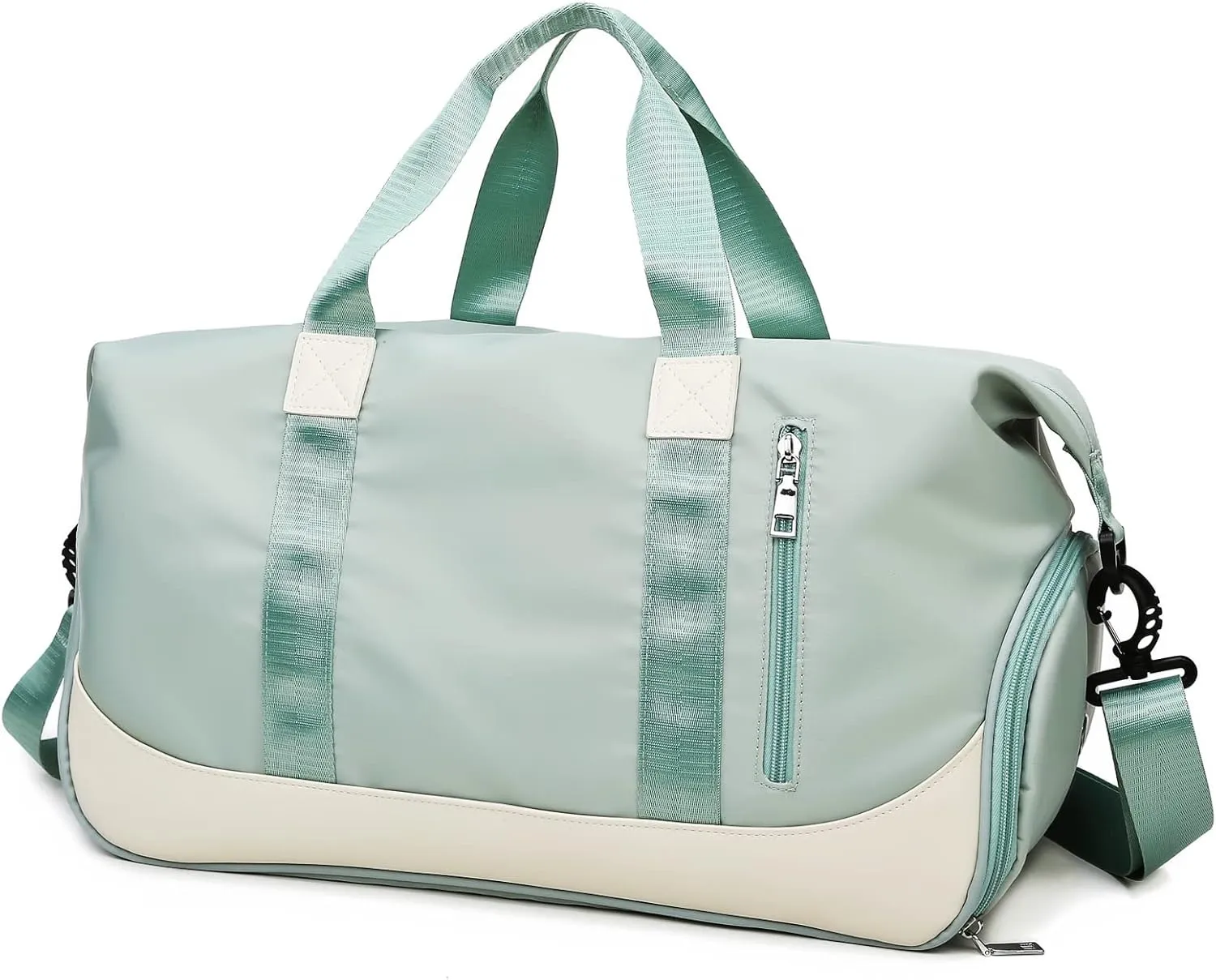 Sports Duffel Bags for Women and Men Portable gym bag with Wet Pocket & Separate Shoes Compartment Short Travel Organizer Tote Shoulder Bag, Green