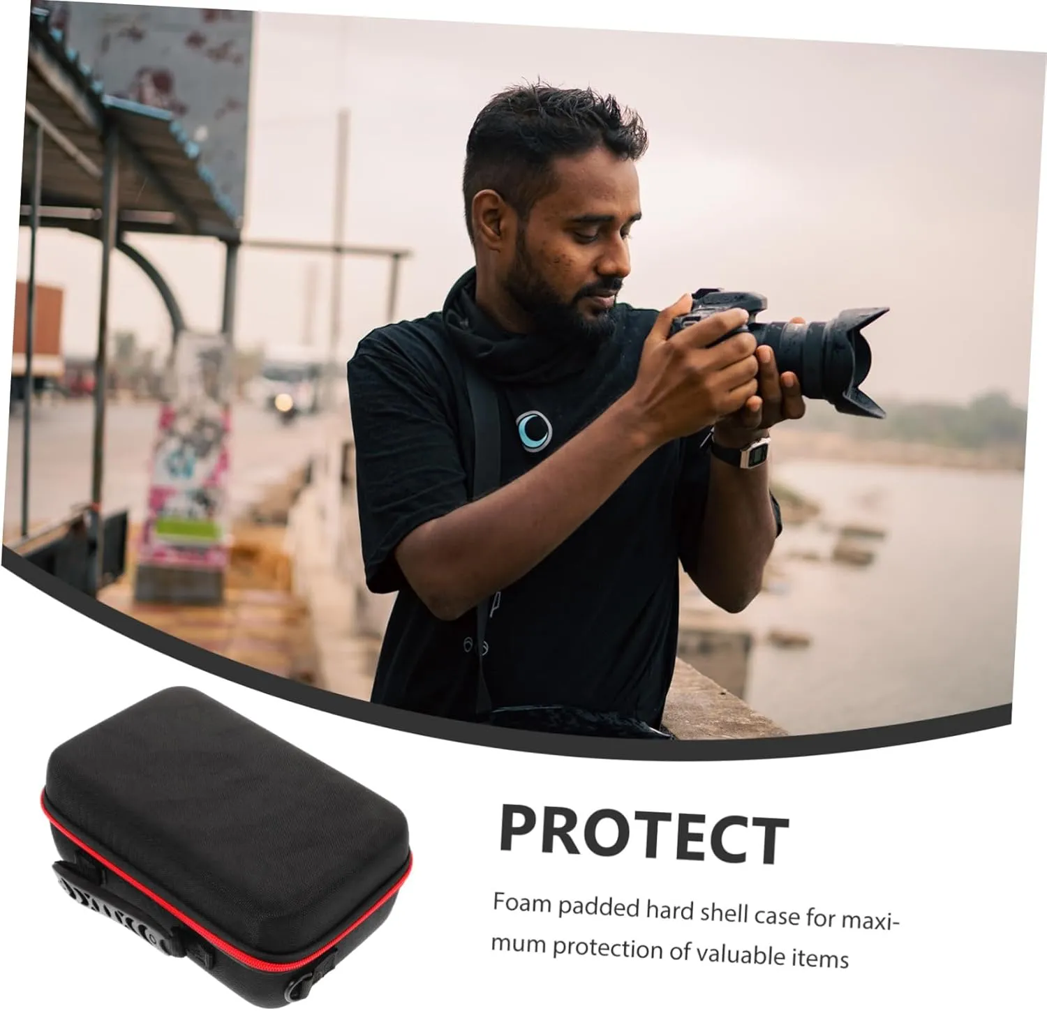 STOBOK Small Camera Bag Portable DIY Photography Storage Pouch with Compartments for Easy Organization for Travel and Digital Accessories