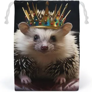 Storage Bags Makeup Bag Toy Bag Reusable Bags Toiletry Crown With Hedgehog Printed Organizer Multi Purpose Foldable Ditty Bag Travel Pouch