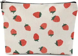 Strawberry Gifts, Strawberries Makeup Bag, Strawberry Stuff Cosmetic Bag Fruit Travel Pouch, Fruit Lovers Gift for Women Girls Daughter Sisters Coworker Niece Graduation Birthday Gifts