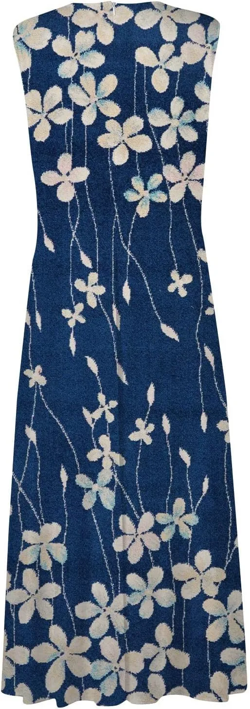 Summer Dresses for Women 2024 Floral Cold Shoulder Sleeve V Neck Holiday Dress Waist Retraction Ruffle Hem Gown Dresses