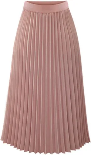 Summer midi skirts for women Solid Pleated Elegant plus size Floral Printed Loose Midi Summer Elastic Waist Maxi Skirt
