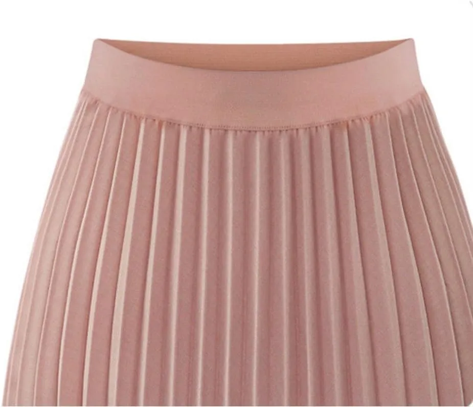 Summer midi skirts for women Solid Pleated Elegant plus size Floral Printed Loose Midi Summer Elastic Waist Maxi Skirt
