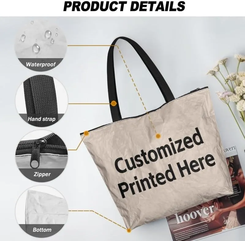 Summer Pineapple Watermelon 14'' Tote Bags, Cartoon Cat Corgi Dog Shoulder Bag, Tropical Island Scenery Handbags