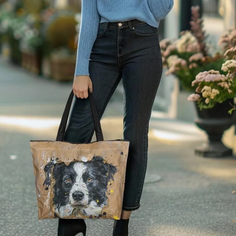 Summer Pineapple Watermelon 14'' Tote Bags, Cartoon Cat Corgi Dog Shoulder Bag, Tropical Island Scenery Handbags