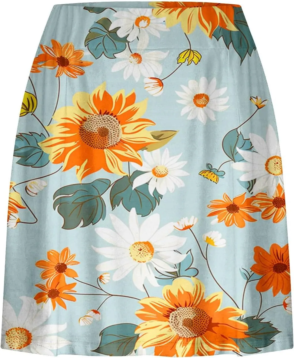 Summer Skorts for Women 2024 Trendy Floral Print High Waisted Flowy Skorts Casual Comfy Sport Skirts with Shorts