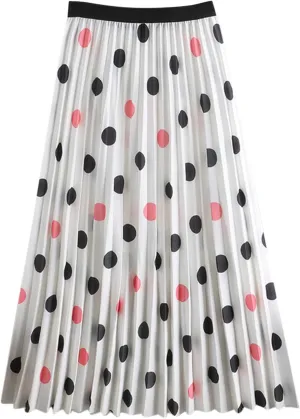 Summer trendy Pleated Skirt A Line Swing skirts for women midi length High Waist Midi Skirts Floral Print skirts for women