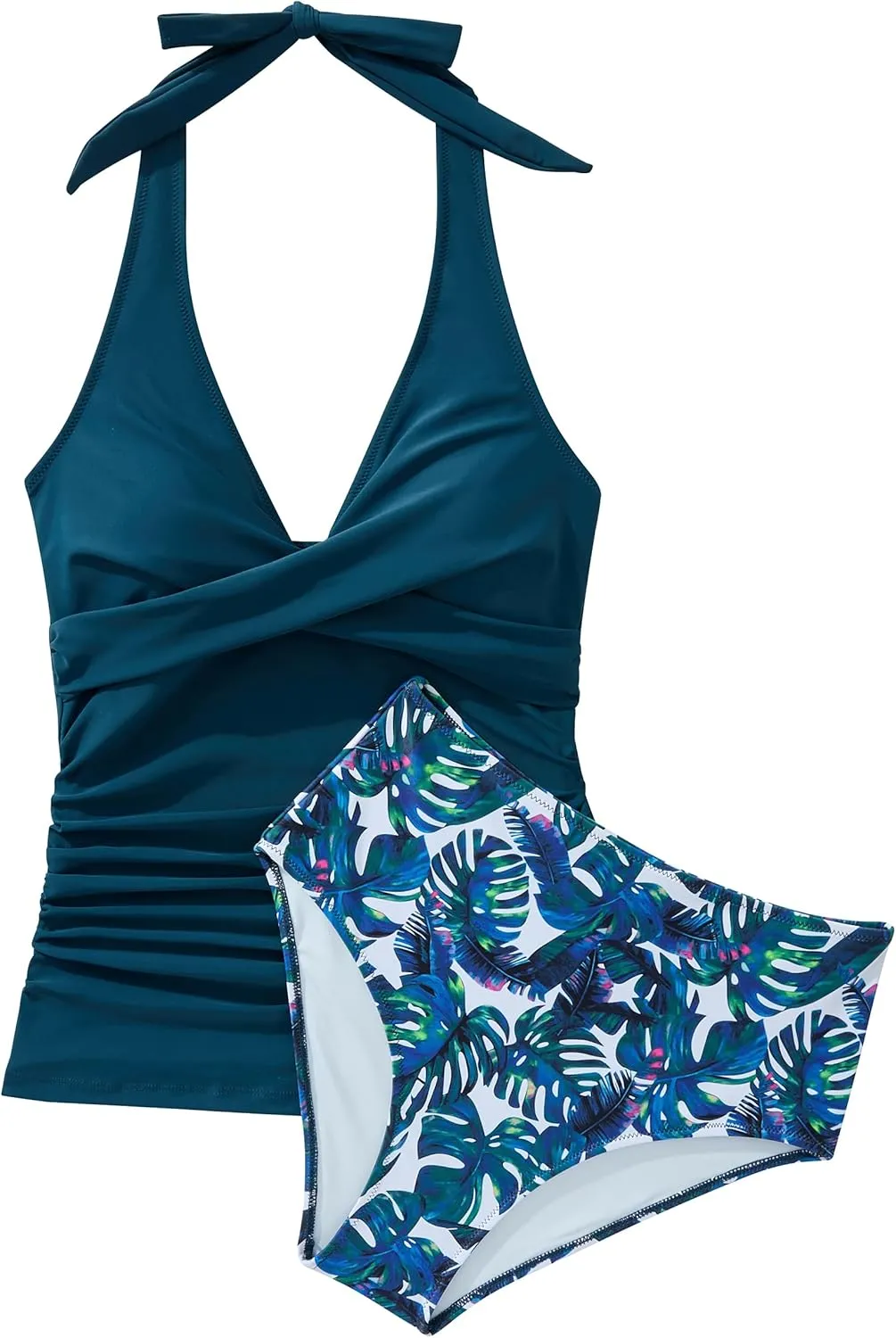 SUUKSESS Women Sexy Halter Tankini Bathing Suit Slimming Tummy Control Swimsuit