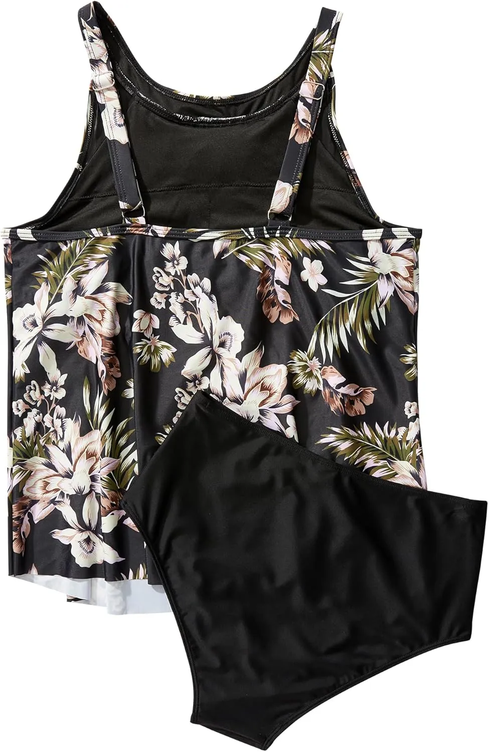 SUUKSESS Women Tummy Control Tankini Bathing Suit Ruffle High Waisted Swimsuit