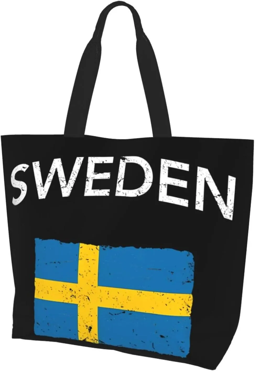 Swedish Sweden Flag Women's Tote Bag Large Capacity Single Shoulder Bags Handbag for Shopping Work