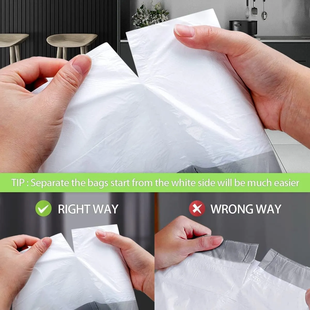 Teivio 13 Gallon 30 Counts Strong Tall Kitchen Drawstring Trash Bags, Medium Plastic Garbage Bags for Home Kitchen Garden Office Tall Trash Can, White Waste Bin Liners