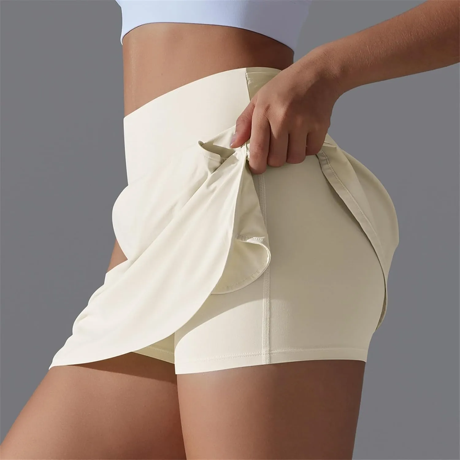Tennis Gym Skirts for Women with Pockets and Shorts High Waisted Tummy Control Summer Workout Runinng Skorts