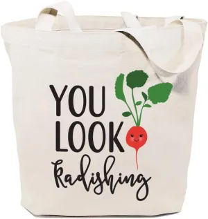 The Cotton & Canvas Co. Food Pun Reusable Grocery Bag and Farmers Market Tote Bag
