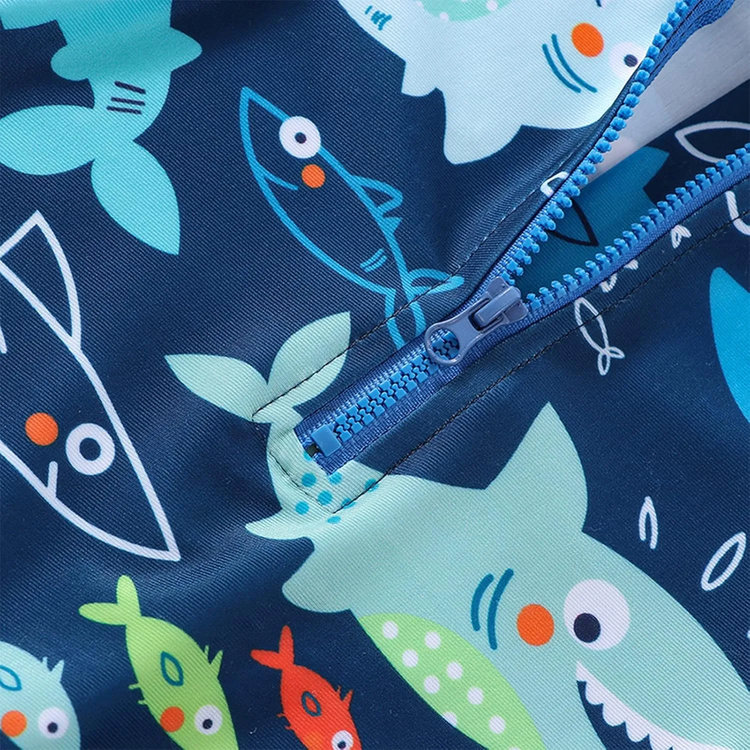 Toddler Infant Baby Boys Swimsuit One Piece Zipper Rash Guard Sea Animal Print Bathing Suit Swimwear