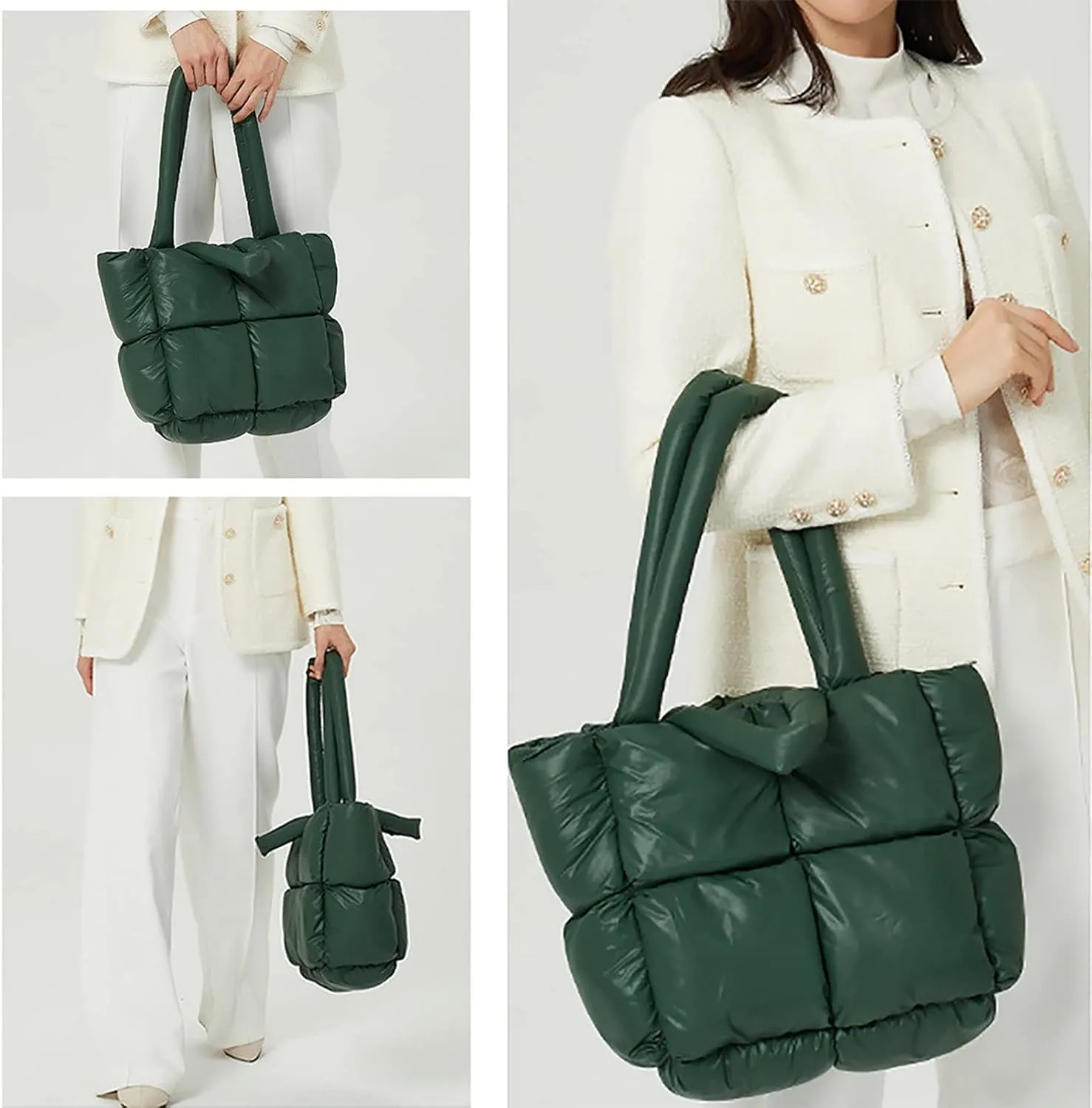 Tote Bag For Women Light Large Quilted Shoulder Bag Carryall Puffer Hobo Bag For Her Friends Travel College D
