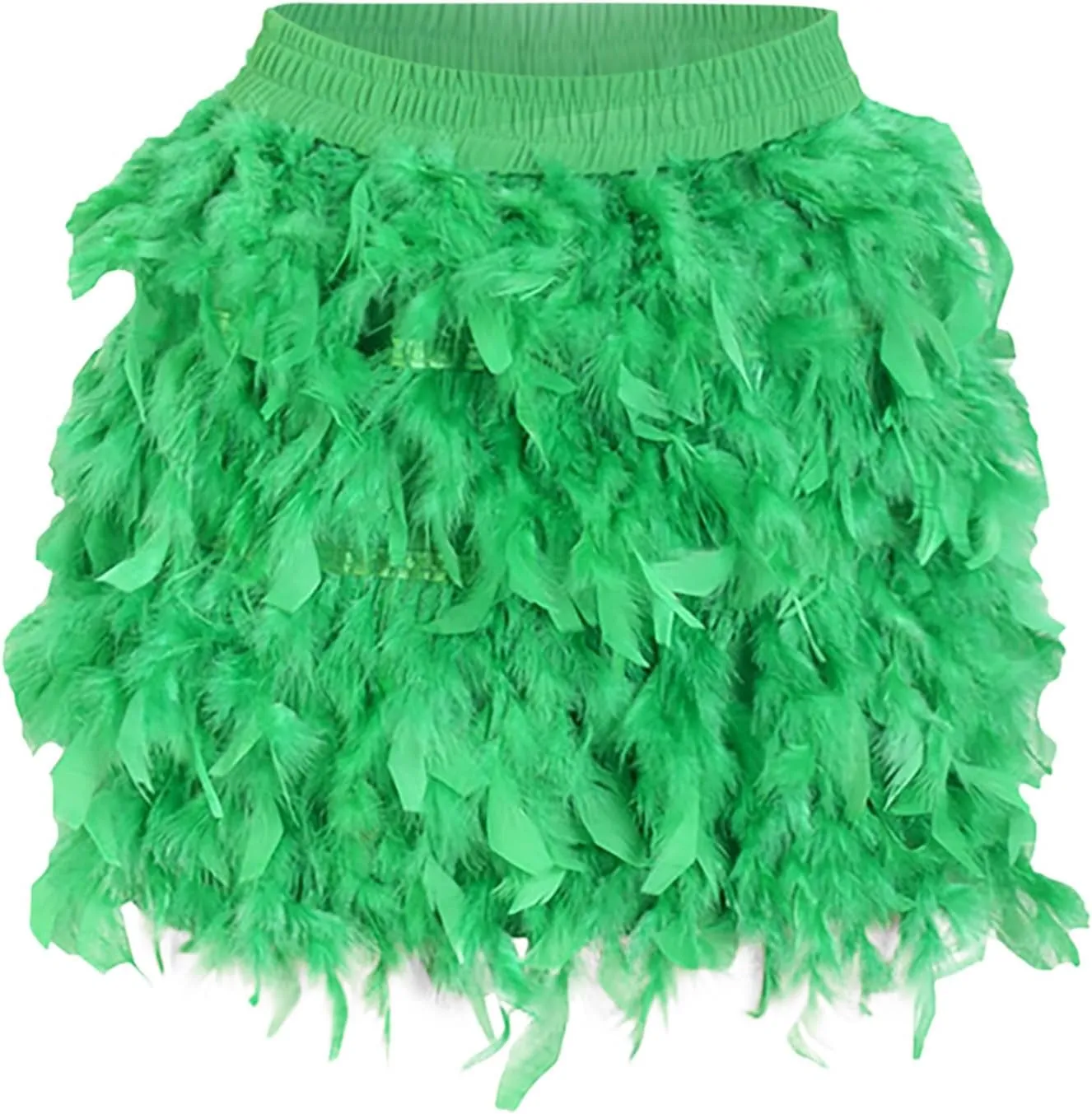 Trendy Skirts European and Women's Turkey Feather Skirt Short Skirt Half Skirt Sexy Skirt Short Suspender Dress