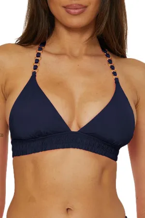 Trina Turk Women's Standard Monaco Ring Halter Bikini Top, Adjustable, Tie Back, Swimwear Separates