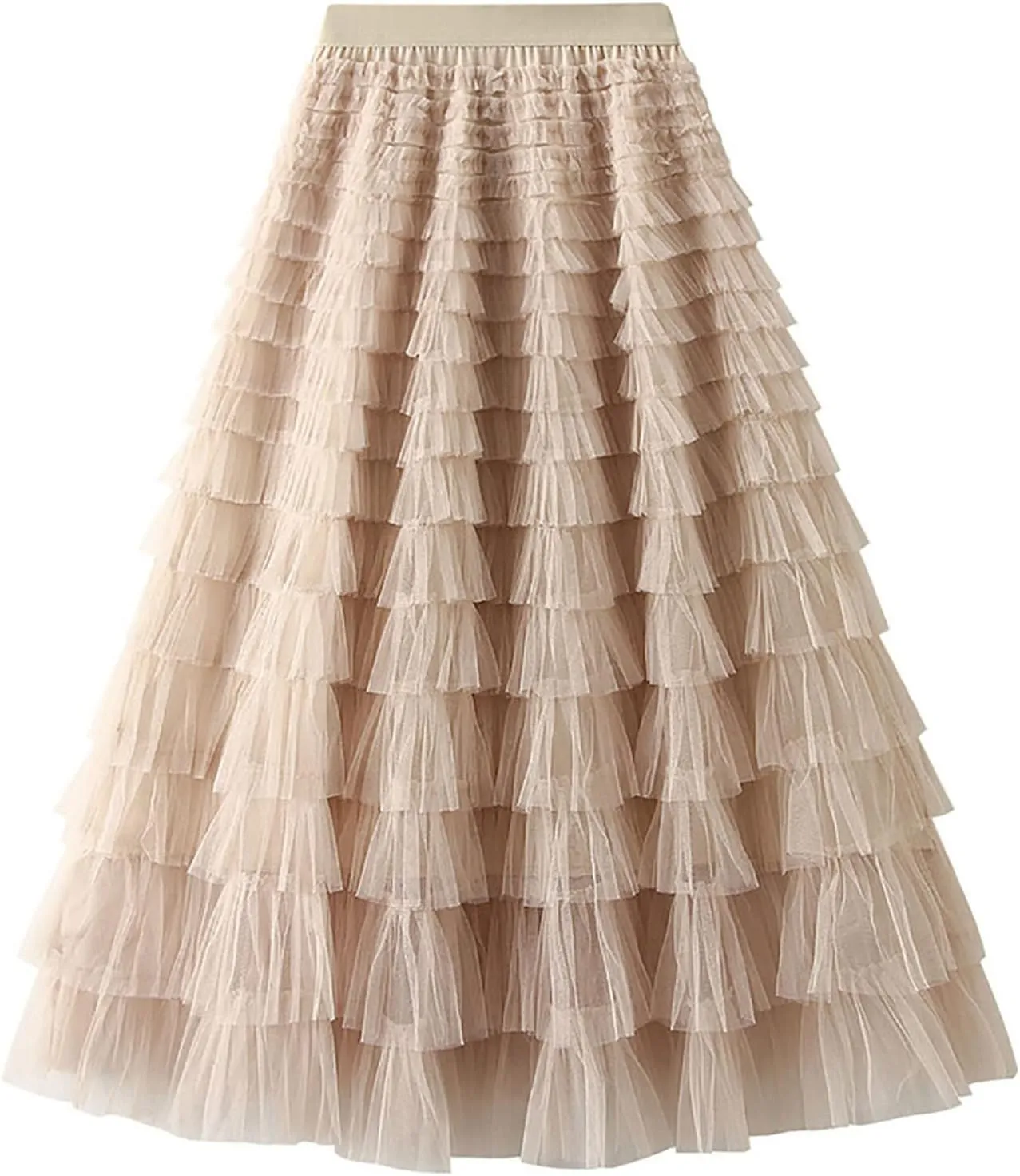 Tutu Skirt for Women Midi Tullu Skirt Bubble Fairy Skirt High Waisted Long Skirt A Line Tiered Tutus Puffy Maxi Skirt