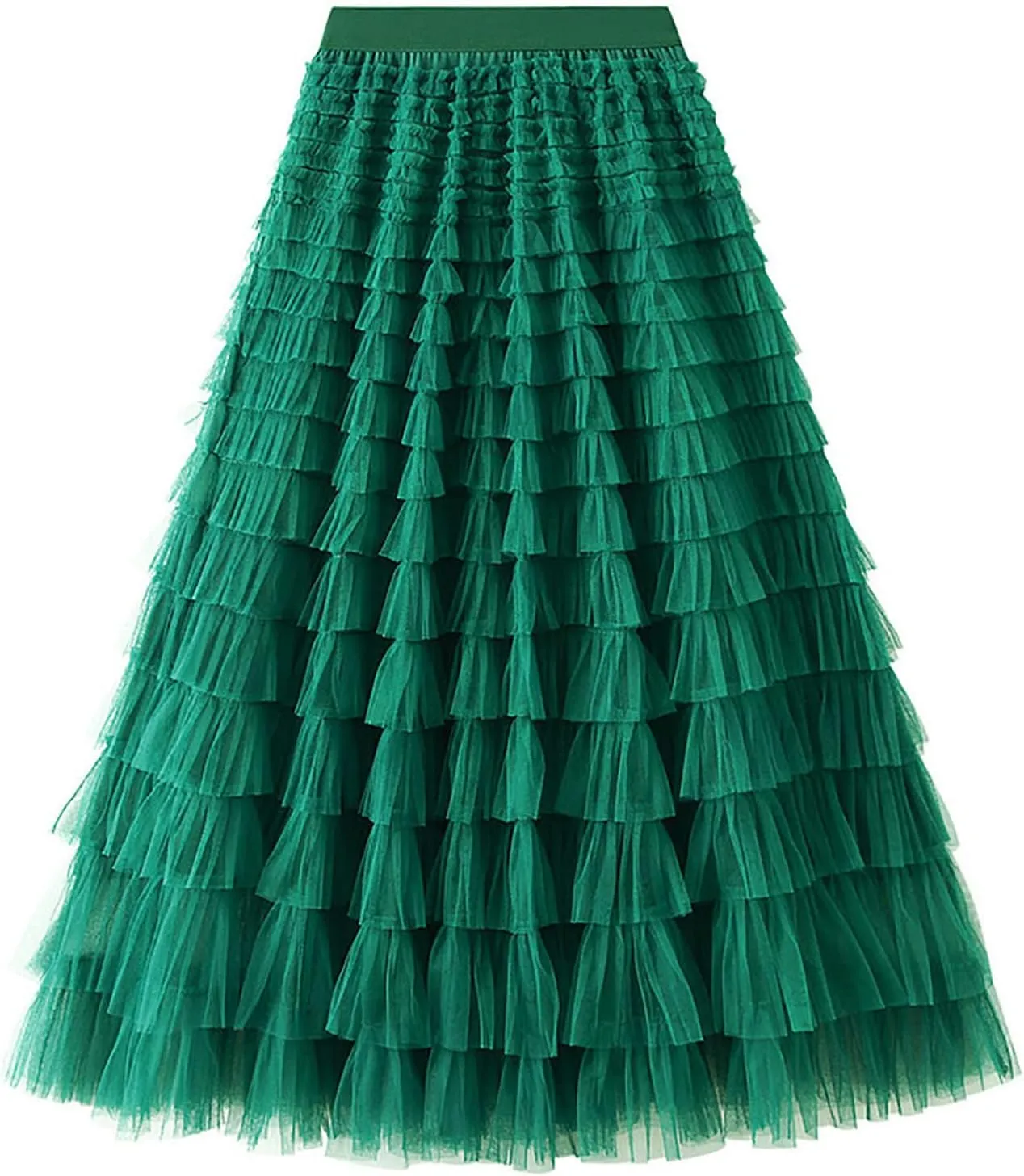 Tutu Skirt for Women Midi Tullu Skirt Bubble Fairy Skirt High Waisted Long Skirt A Line Tiered Tutus Puffy Maxi Skirt