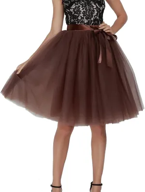 Tutu Skirts for Women Women's a Line Tulle Party Evening Tutu Skirts Tan Mini Skirt Womens Tutu Skirt