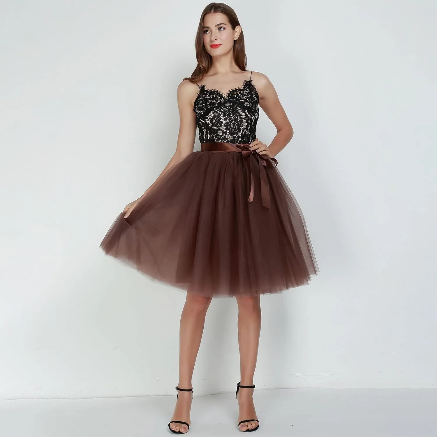 Tutu Skirts for Women Women's a Line Tulle Party Evening Tutu Skirts Tan Mini Skirt Womens Tutu Skirt