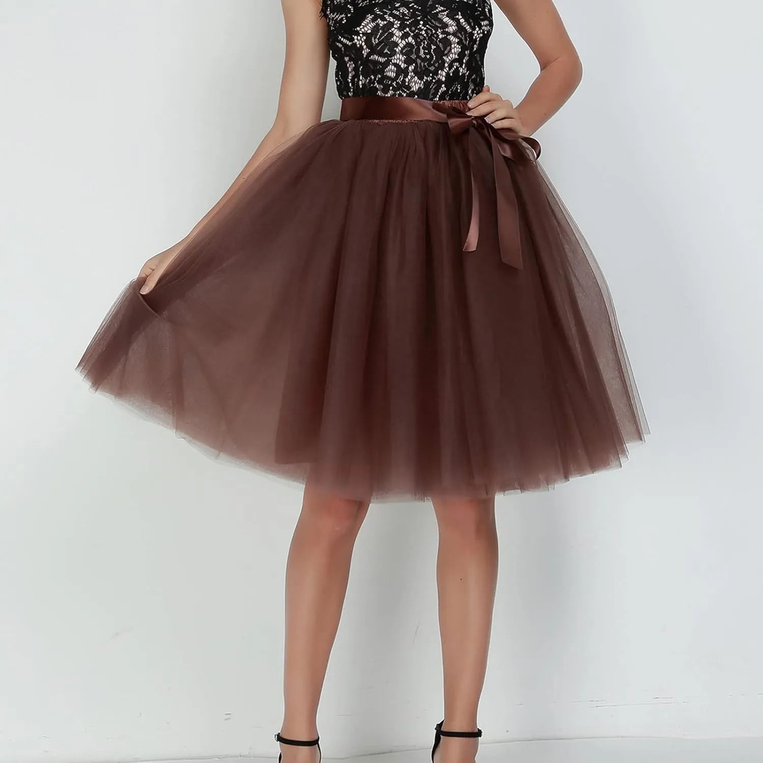 Tutu Skirts for Women Women's a Line Tulle Party Evening Tutu Skirts Tan Mini Skirt Womens Tutu Skirt