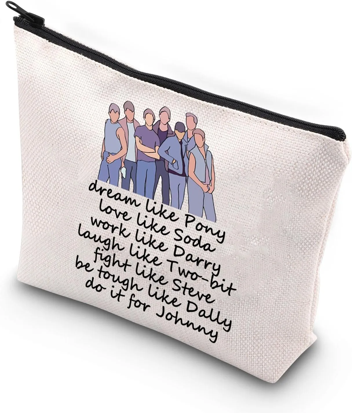 VAMSII 80s Crime Movie Makeup Bag Book Lovers Zipper Pouch Dream Like Pony Do It for Johnny Gifts for Gen X (Dream Like Pony)