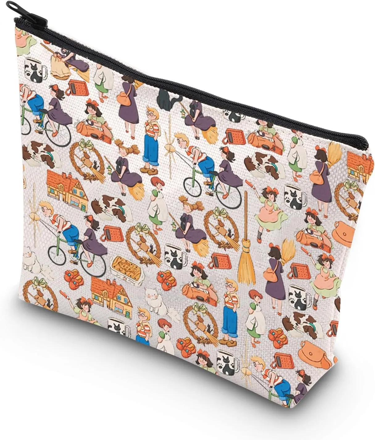 VAMSII Animated Movie Inspired Makeup Bag - Black Cat Magic Girl Gift for Animated Movie Fans (Delivery Service)