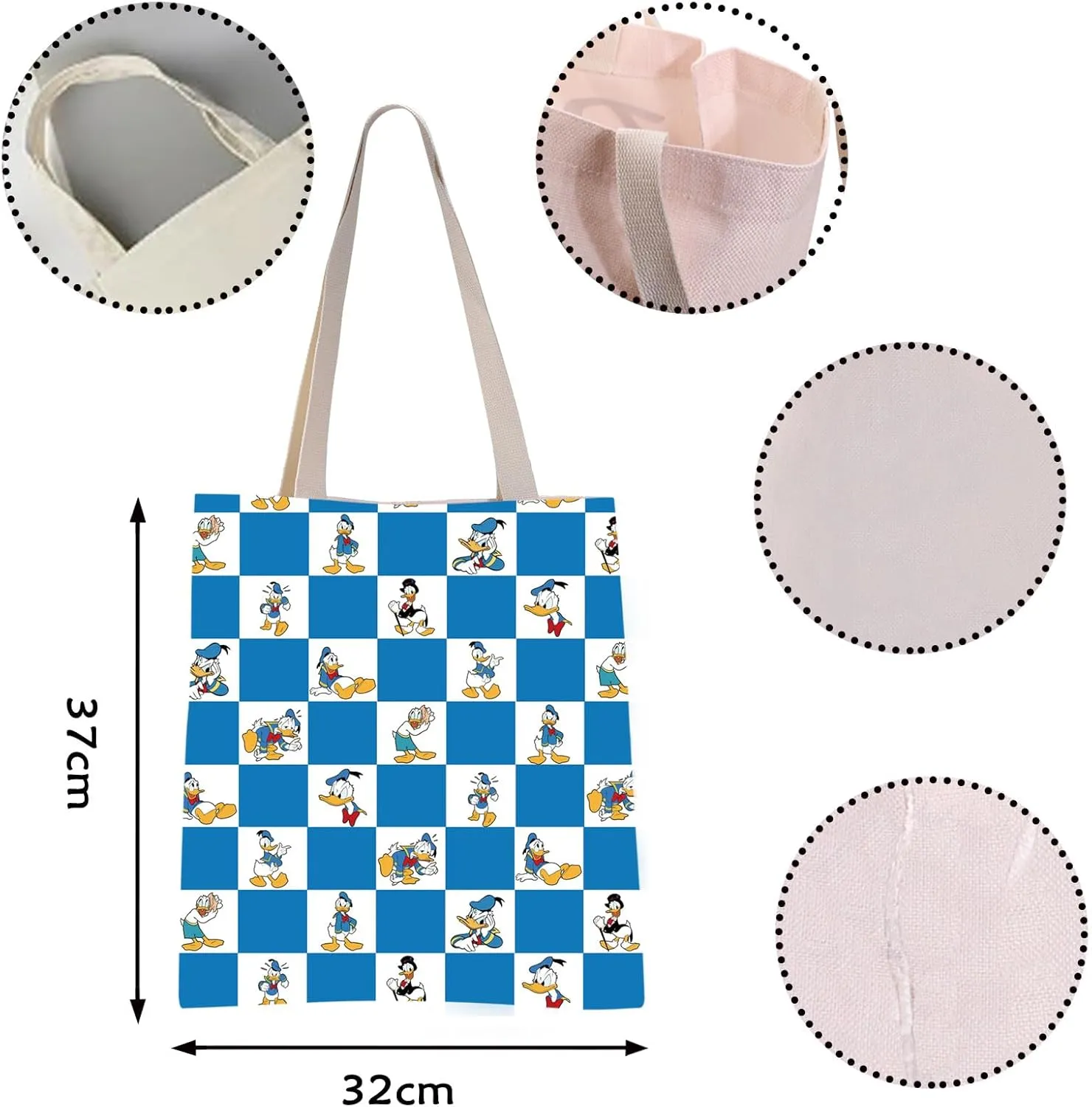 VAMSII Funny Duck Cosmetic Makeup Bag Duck Lover Gift Donald Inspired Gift (Donald lattice tote)