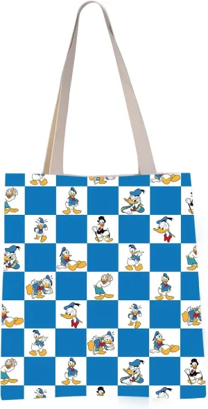 VAMSII Funny Duck Cosmetic Makeup Bag Duck Lover Gift Donald Inspired Gift (Donald lattice tote)