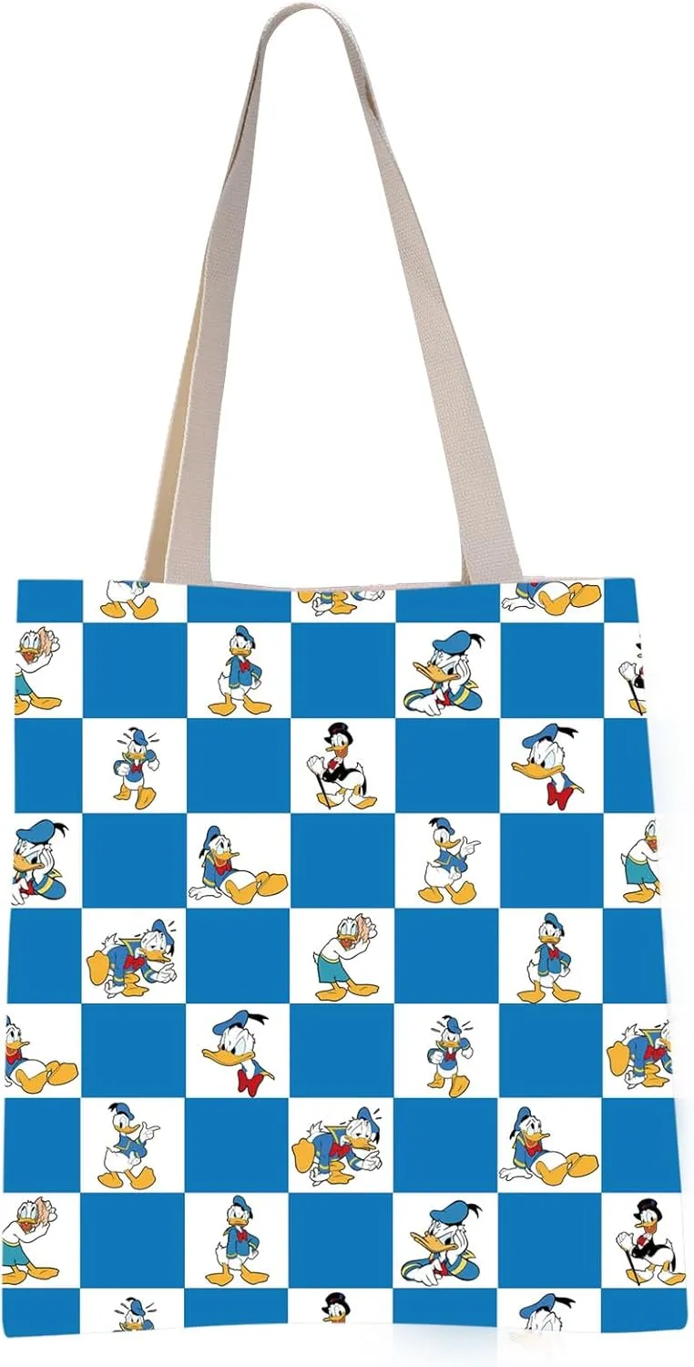 VAMSII Funny Duck Cosmetic Makeup Bag Duck Lover Gift Donald Inspired Gift (Donald lattice tote)