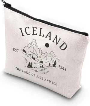 VAMSII Iceland Makeup Bag Iceland Lover Gift Iceland Visiting Gift Iceland Vacation Gift (ICELAND 1944)