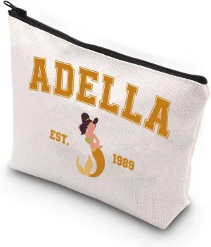 VAMSII Princess Mermaid Makeup Bag Daughters of King Triton Cosmetic Bag Fairy Tales Movie Gifts for Fans (ADELLA 1989)