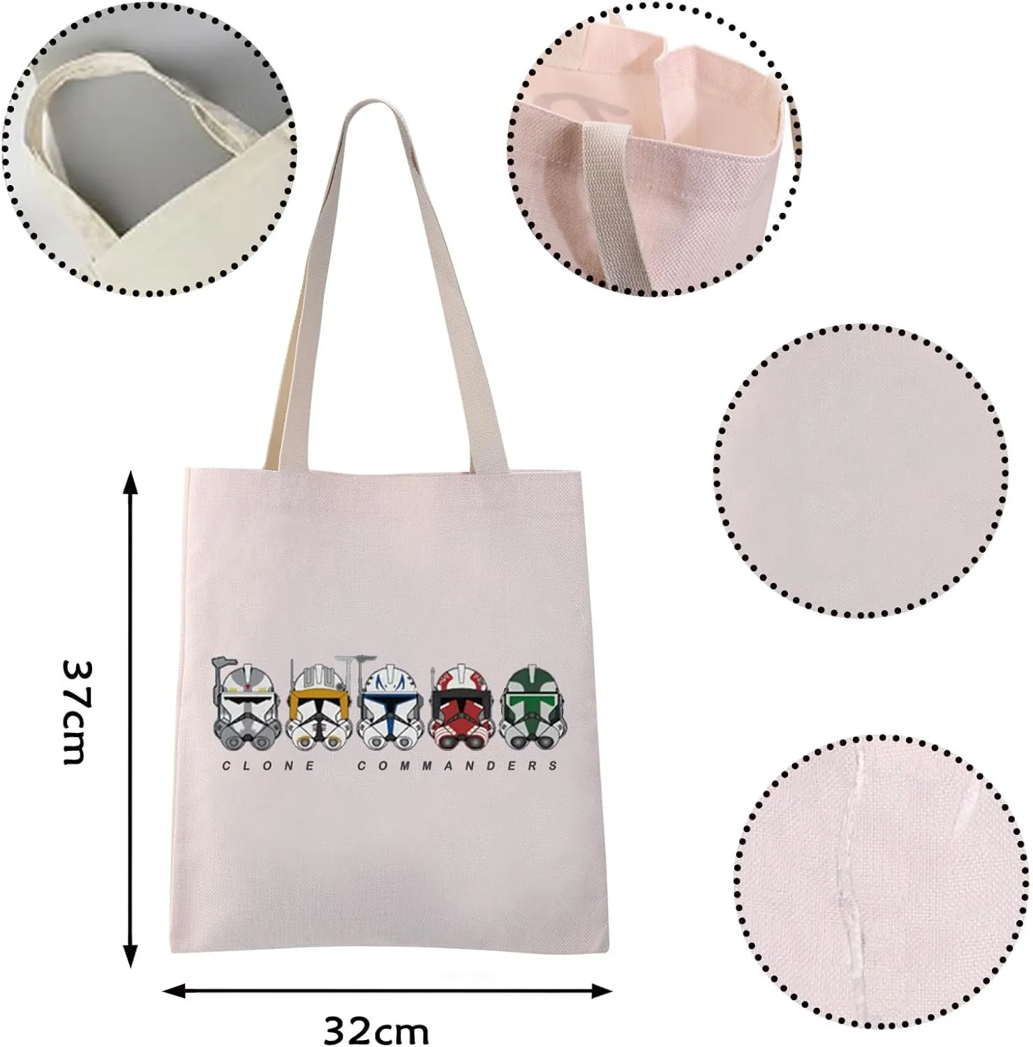 VAMSII S-W Themed Gift Helmets Zipper Pouch Makeup Bag Gift For Cinephile (Five Helmets tote)