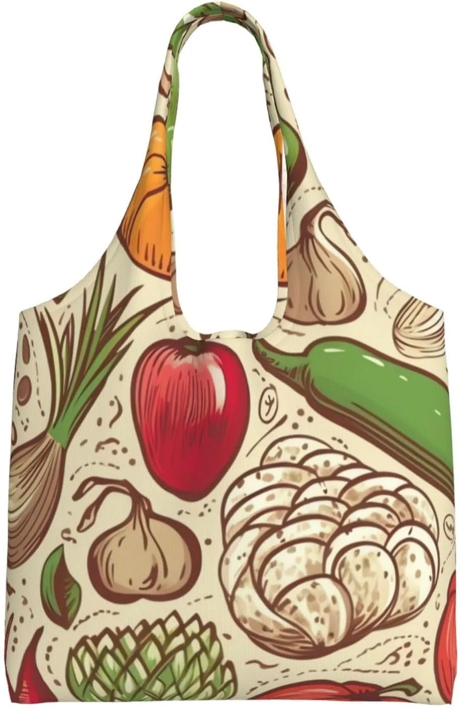 Vegetable Fruit Canvas Tote Bag Aesthetic Large Shoulder Bags Reusable Shopping Bags for Women Grocery Bag Purse