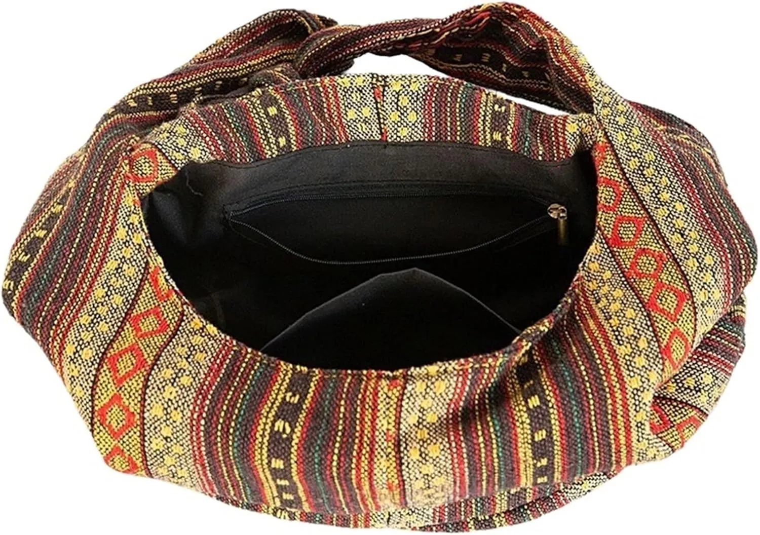 Vintage Bohemian Chic Canvas Shoulder Bag Ethnic Style Large Capacity Handbag Soft Tote Bag Casual Crossbody Bag Female Daily