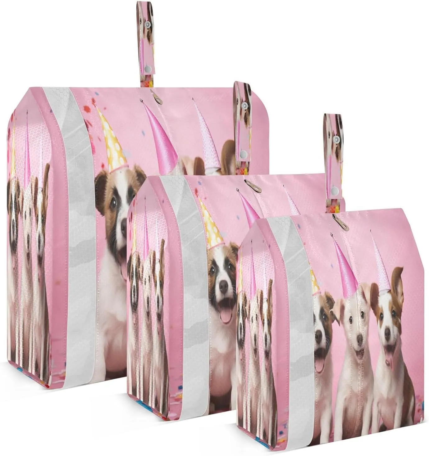 Watercolor Cute Puppy Dog Packing Cubes for Travel 3 Set Compression Bag Luggage Accessories for Luggage