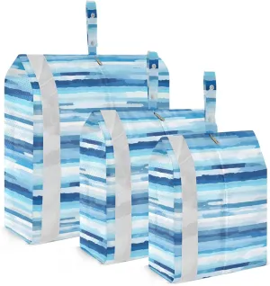 Waves Sea Packing Cubes for Travel 3 Set Compression Travel Cubes Luggage Accessories for Organization