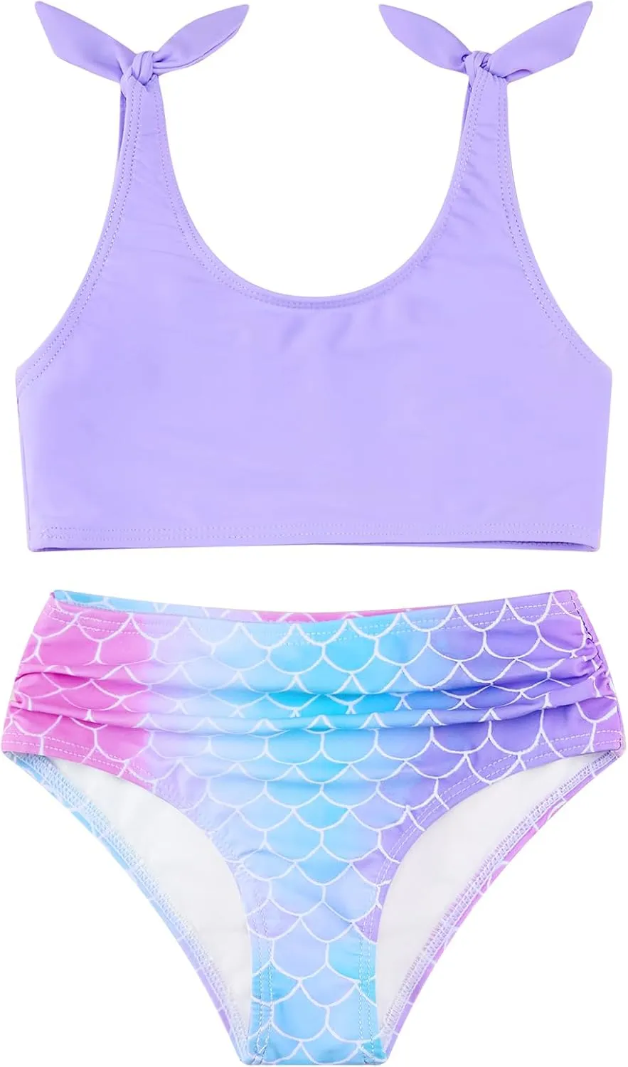 Weixinbuy Toddler Girls Swimsuits Bowknot Bikini Set Bathing Suit Swimwear for Girls 2-12 Years